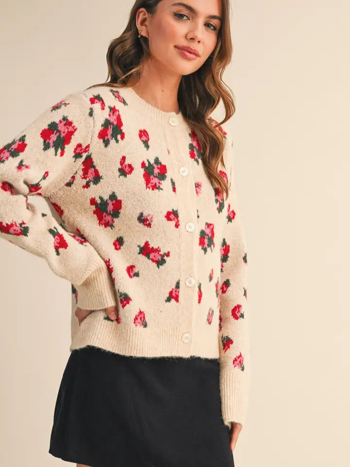 Scarlet Bloom Cardigan