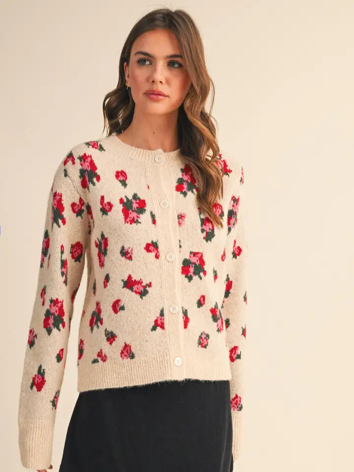 Scarlet Bloom Cardigan