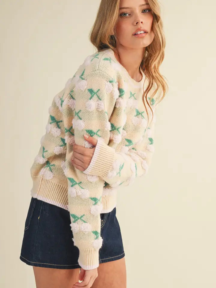 Sweet Pastel Cherries Sweater