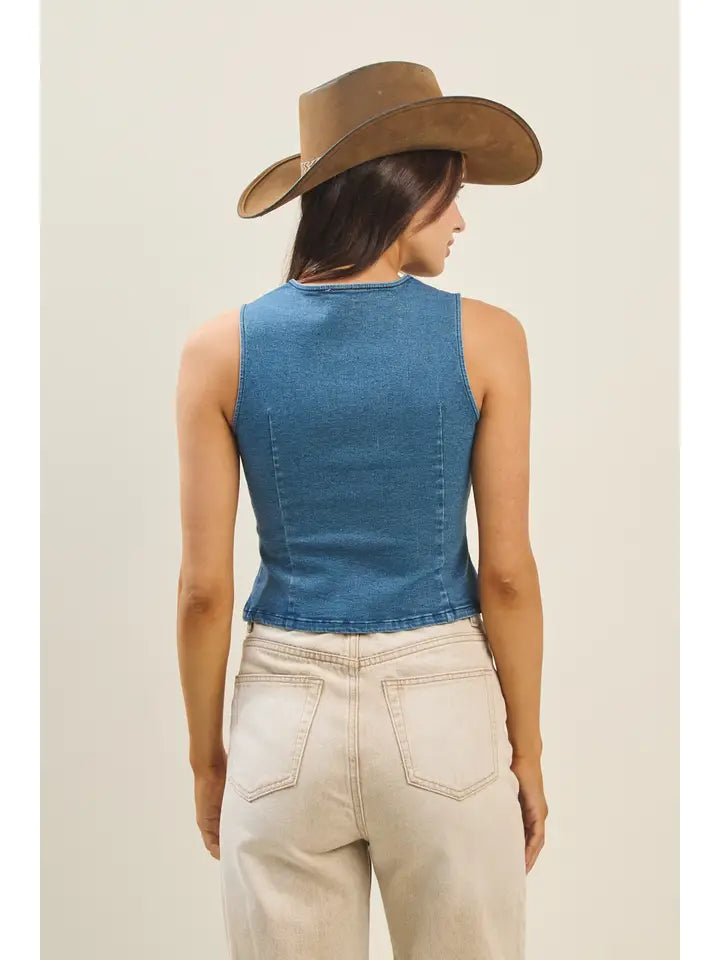 Golden Hour Denim Vest