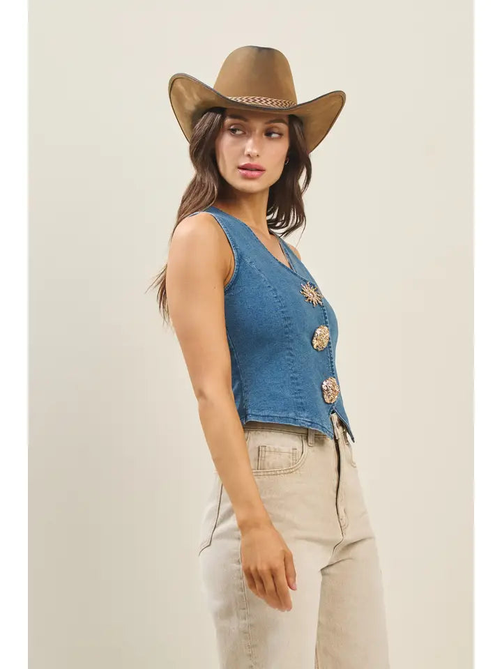 Golden Hour Denim Vest