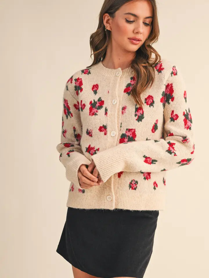 Scarlet Bloom Cardigan