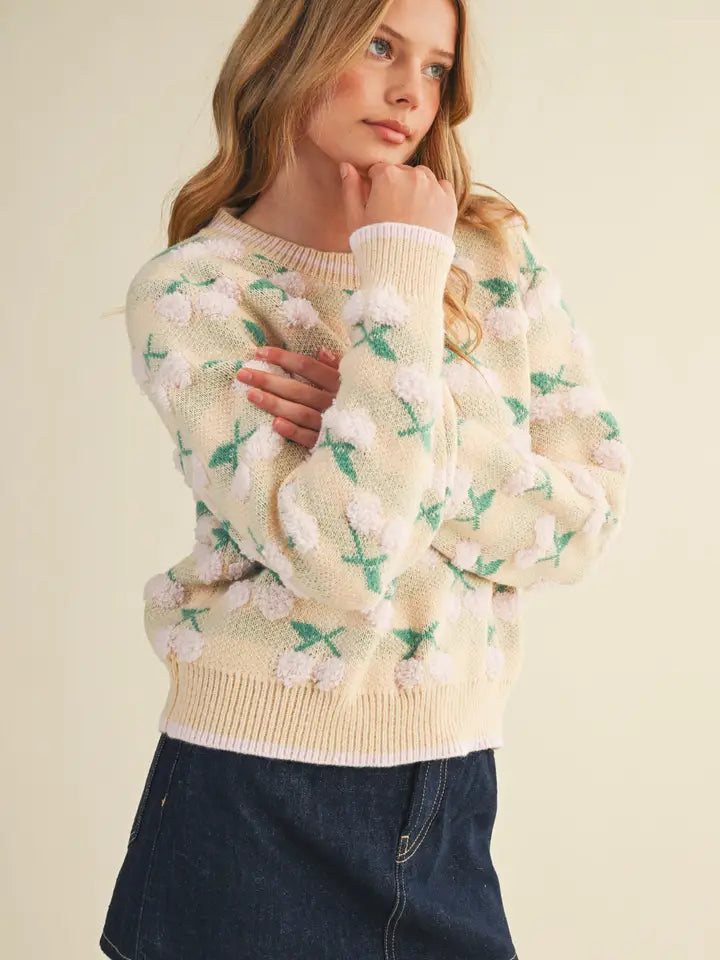 Sweet Pastel Cherries Sweater