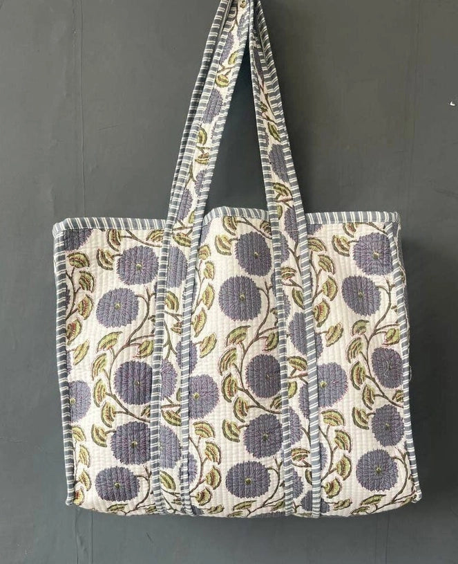 Wildflower Quilted Tote Bag