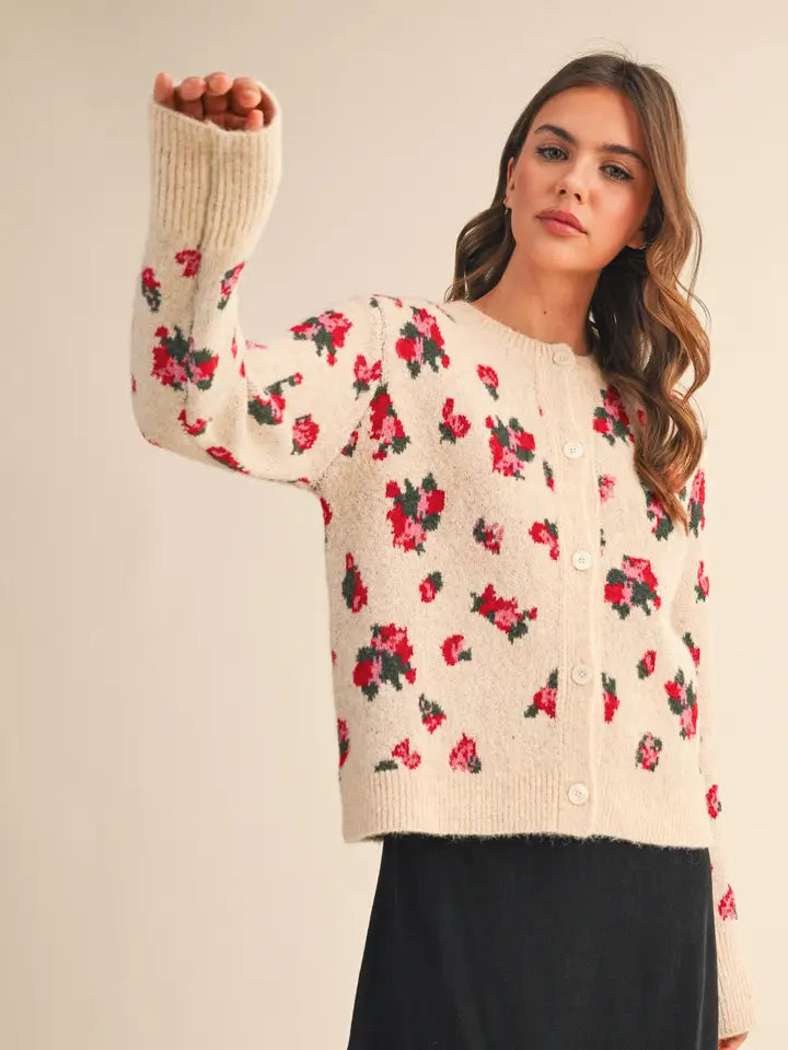 Scarlet Bloom Cardigan