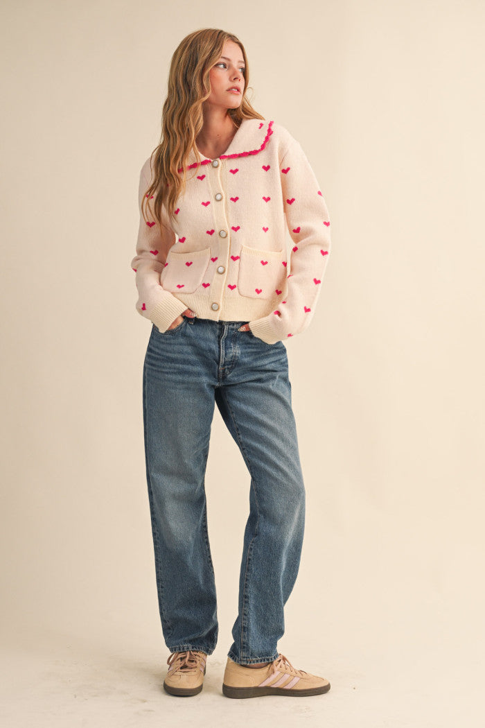 Heart On My Sleeve Pink Sweater