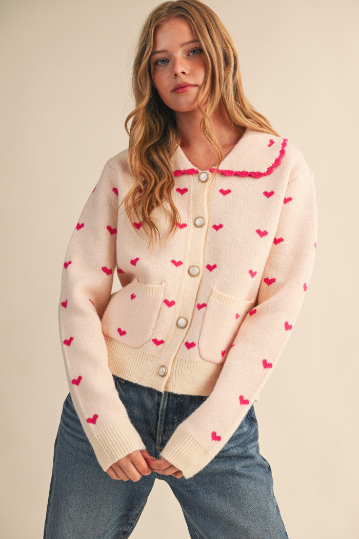 Heart On My Sleeve Pink Sweater