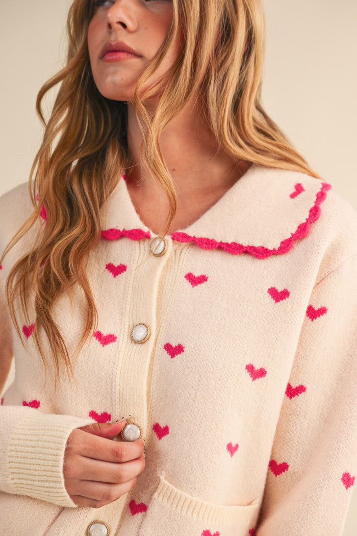 Heart On My Sleeve Pink Sweater
