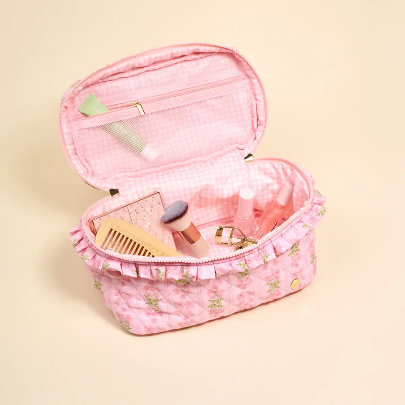 Glam & Go Quilted Cosmetic Bag–Oh So Fancy Pink - Curator and Co. 