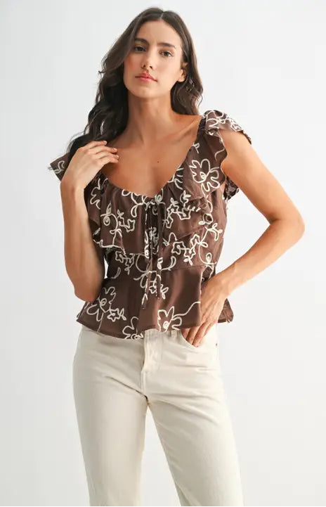 Mocha Petals Blouse