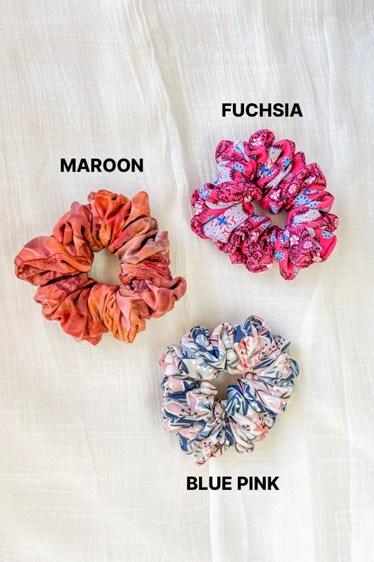 Printed Scrunchies Assorted Colors - Curator and Co. 