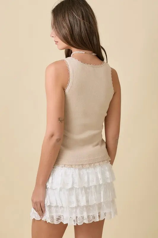Sweetheart Stitch Sweater Tank - Curator and Co. 