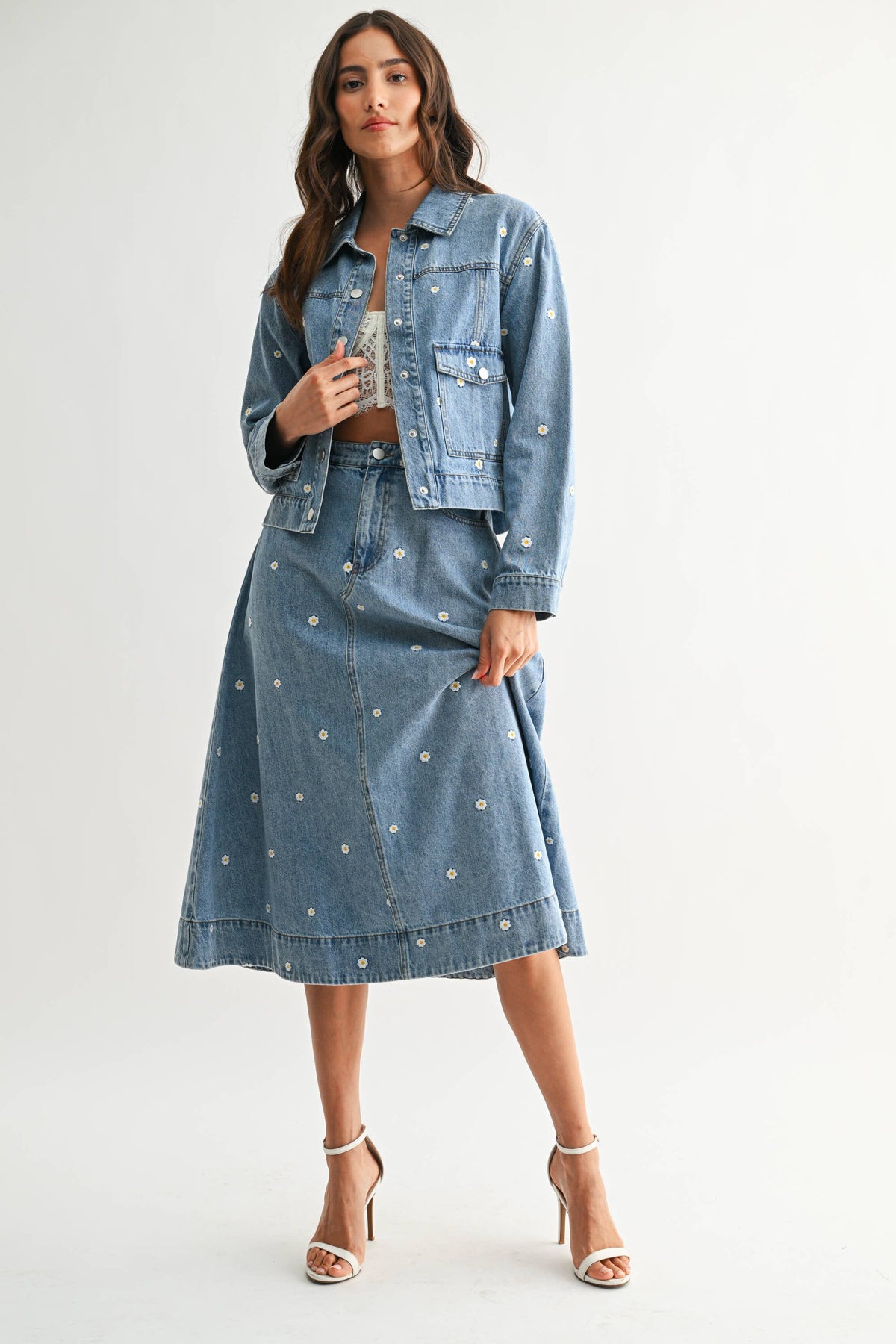 Daisy Days Denim Skirt