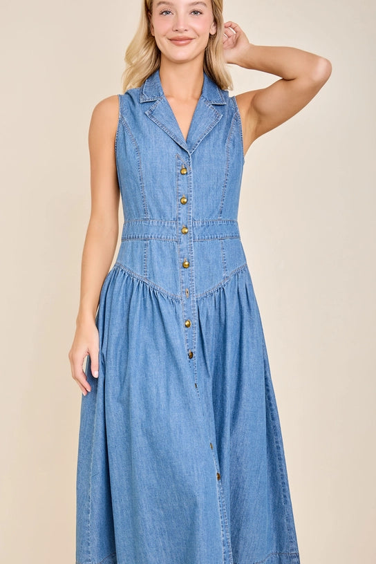 Darling Denim Dress - Curator and Co. 