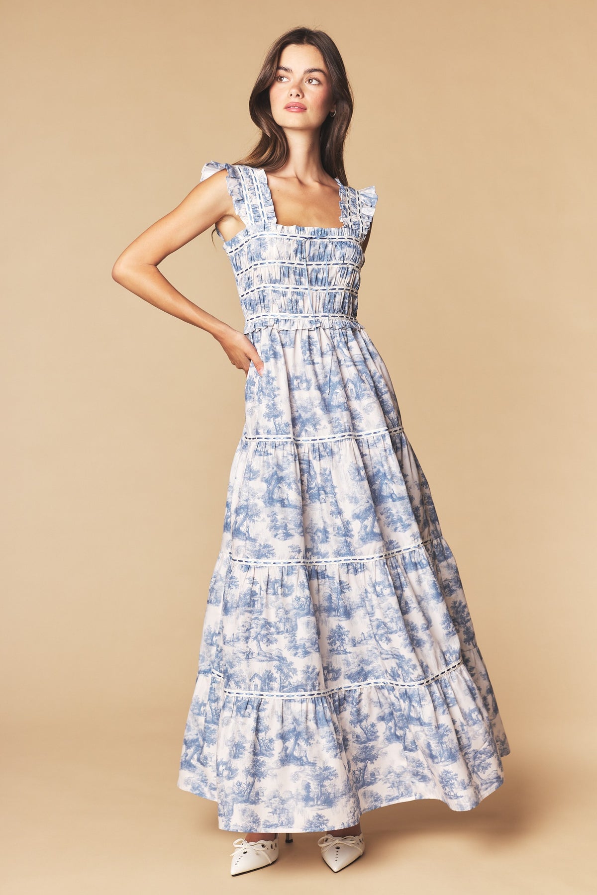 The Château Toile Maxi Dress