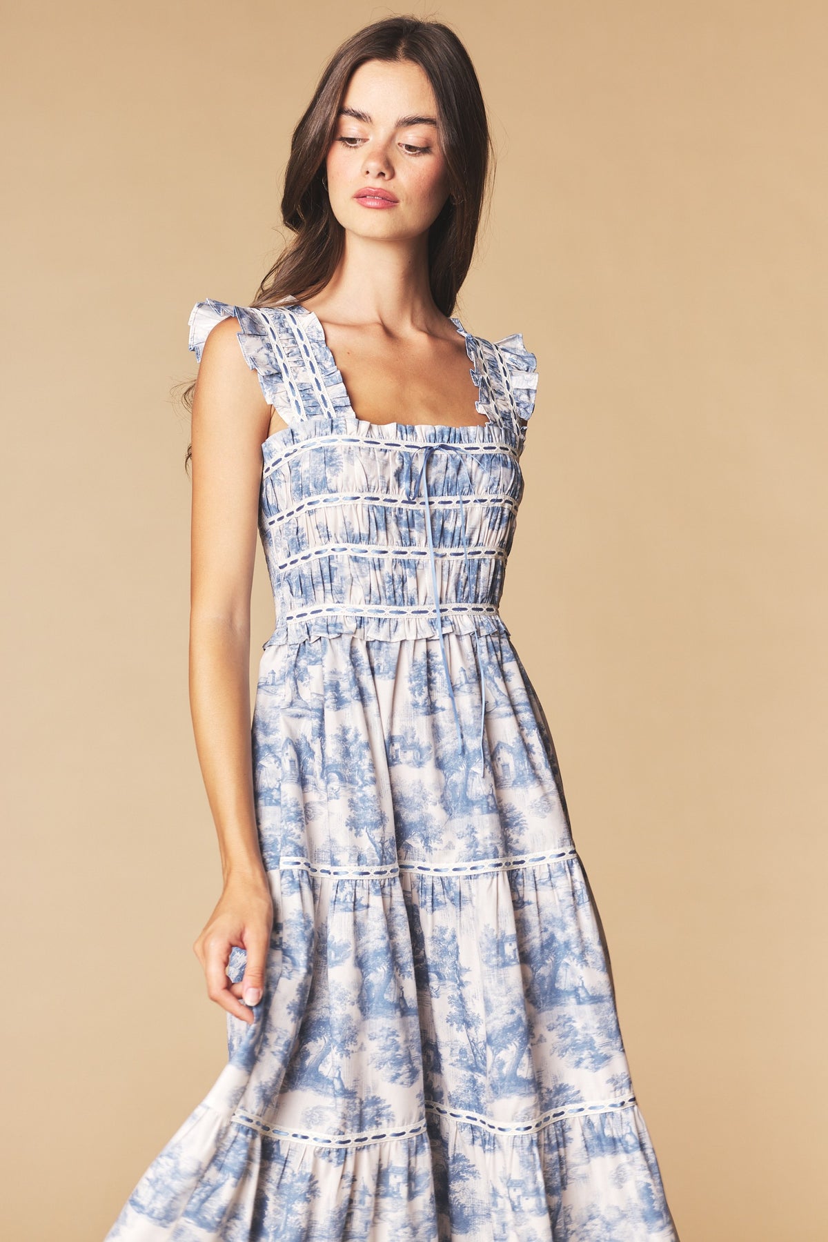 The Château Toile Maxi Dress