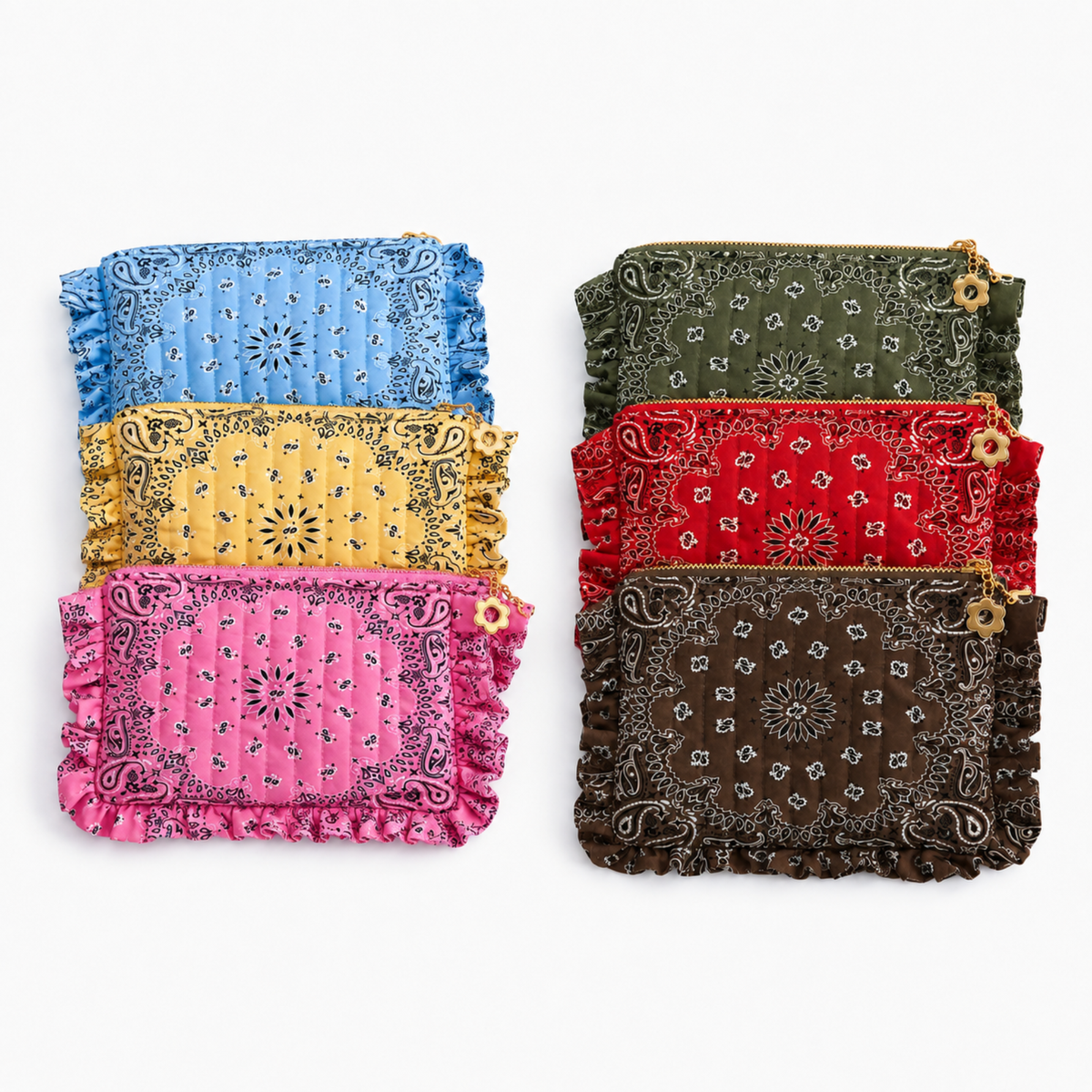 Bandana Ruffle Everything Bag Sky Blue - Curator and Co. 