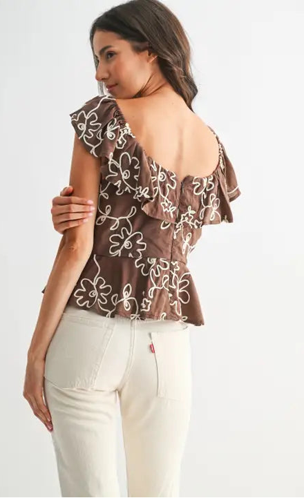 Mocha Petals Blouse