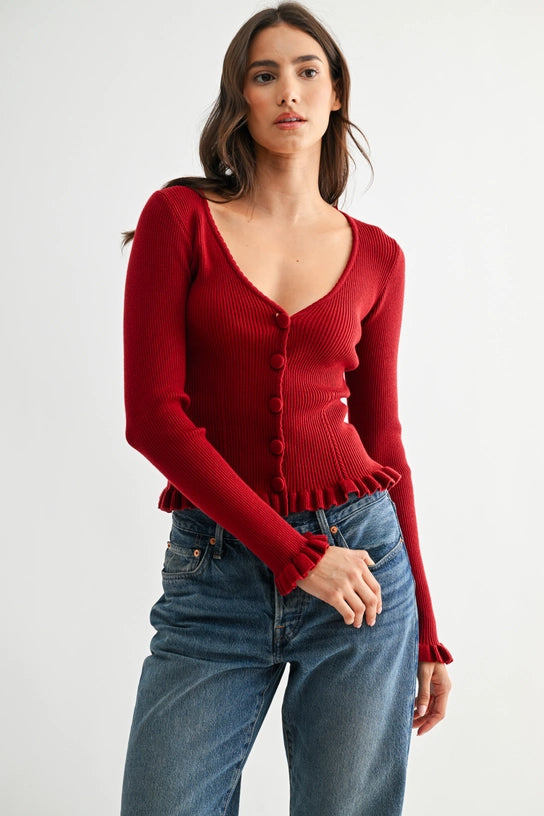 Love Haze Cardigan Red