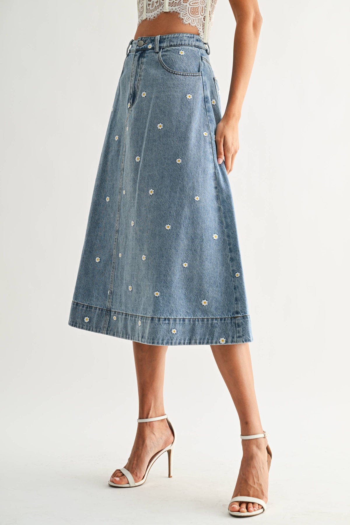 Daisy Days Denim Skirt