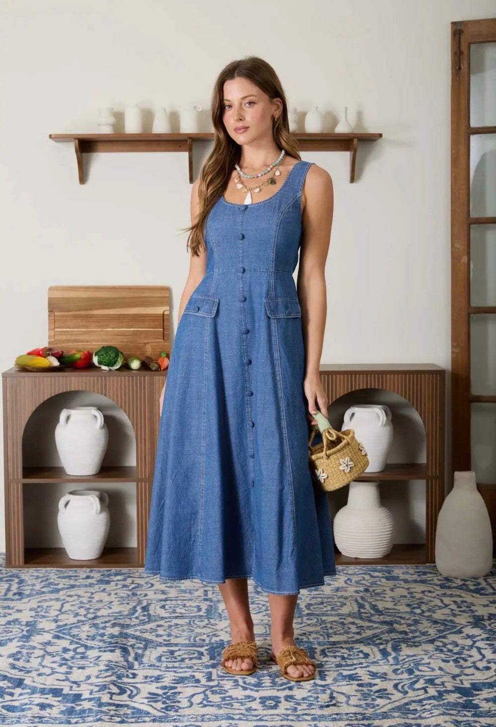 The Charleston Button Dress - Curator and Co. 