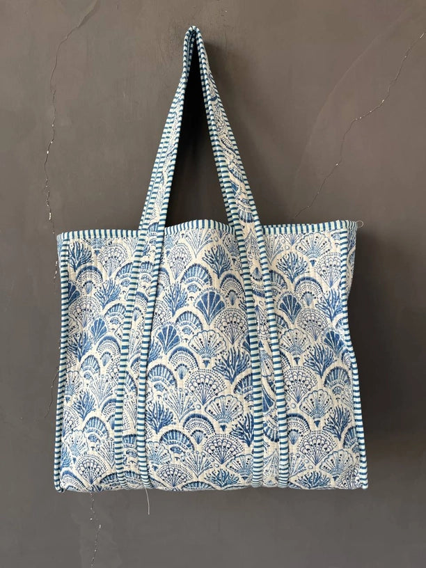 Azure Quilted Tote