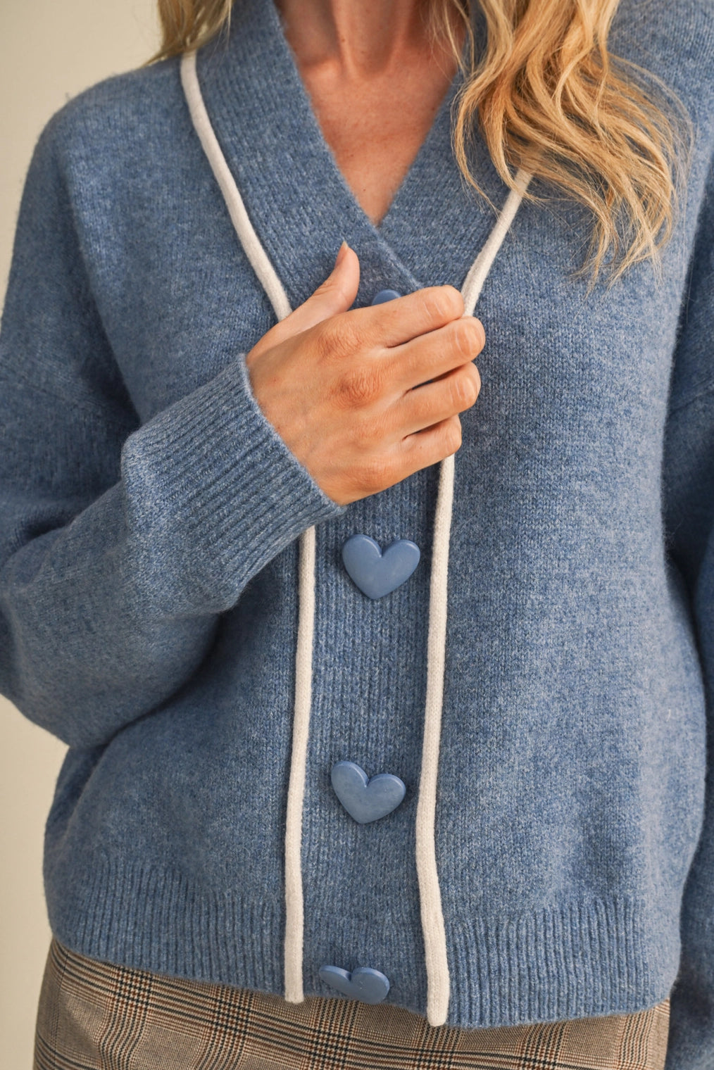 Paper Hearts Blue Cardigan - Curator and Co. 