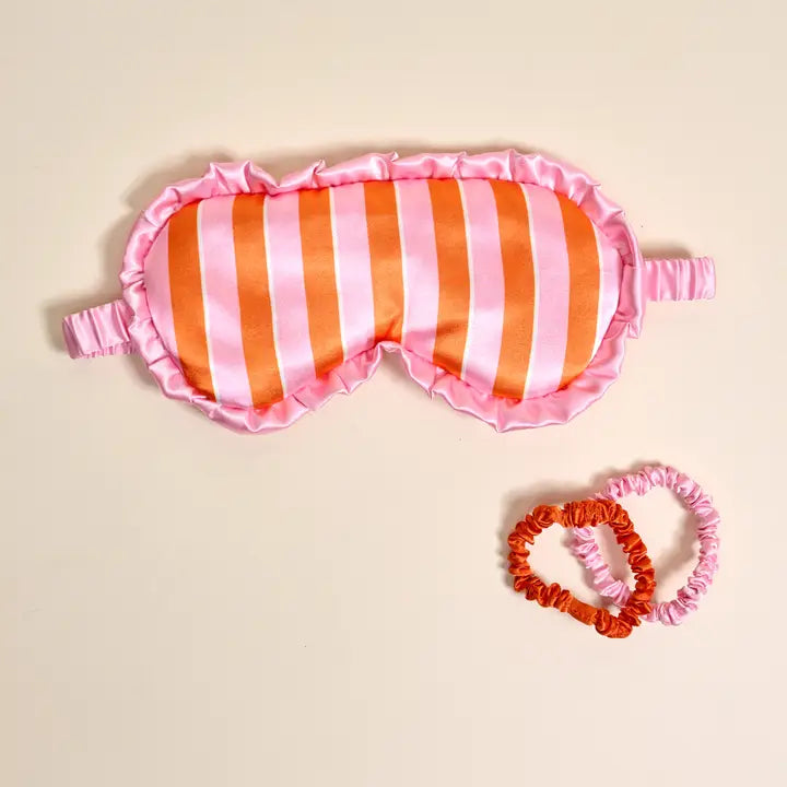 Beauty Sleep Mask–Sicily Stripes Pink - Curator and Co. 
