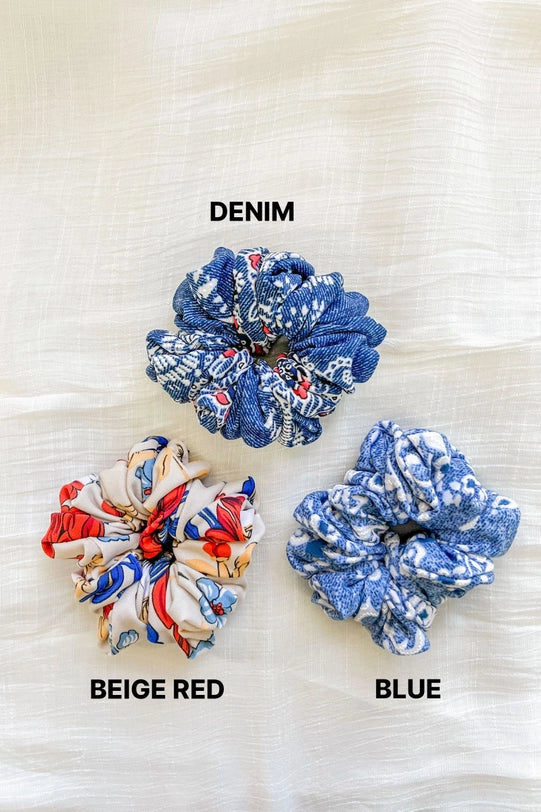 Printed Scrunchies Assorted Colors - Curator and Co. 