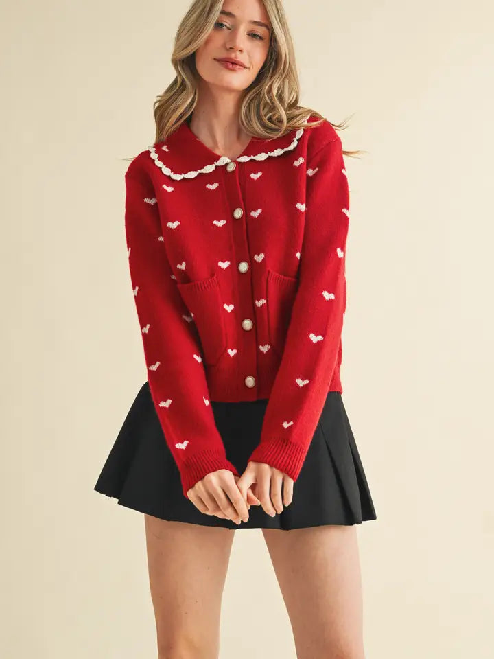 Heart On My Sleeve Red Sweater