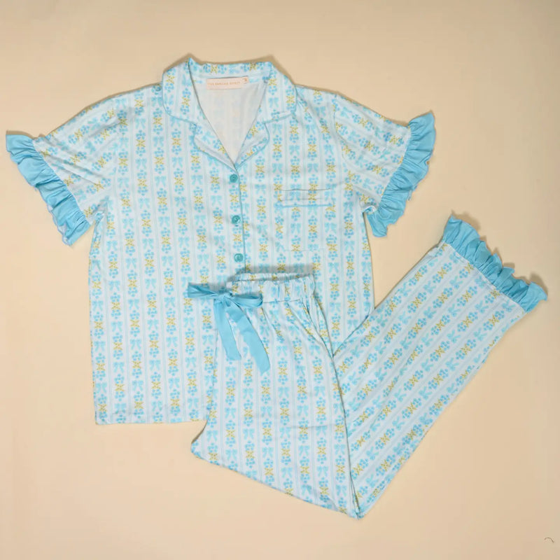 Slumber Party Pajama Pants Set–Oh So Fancy Blue - Curator and Co. 