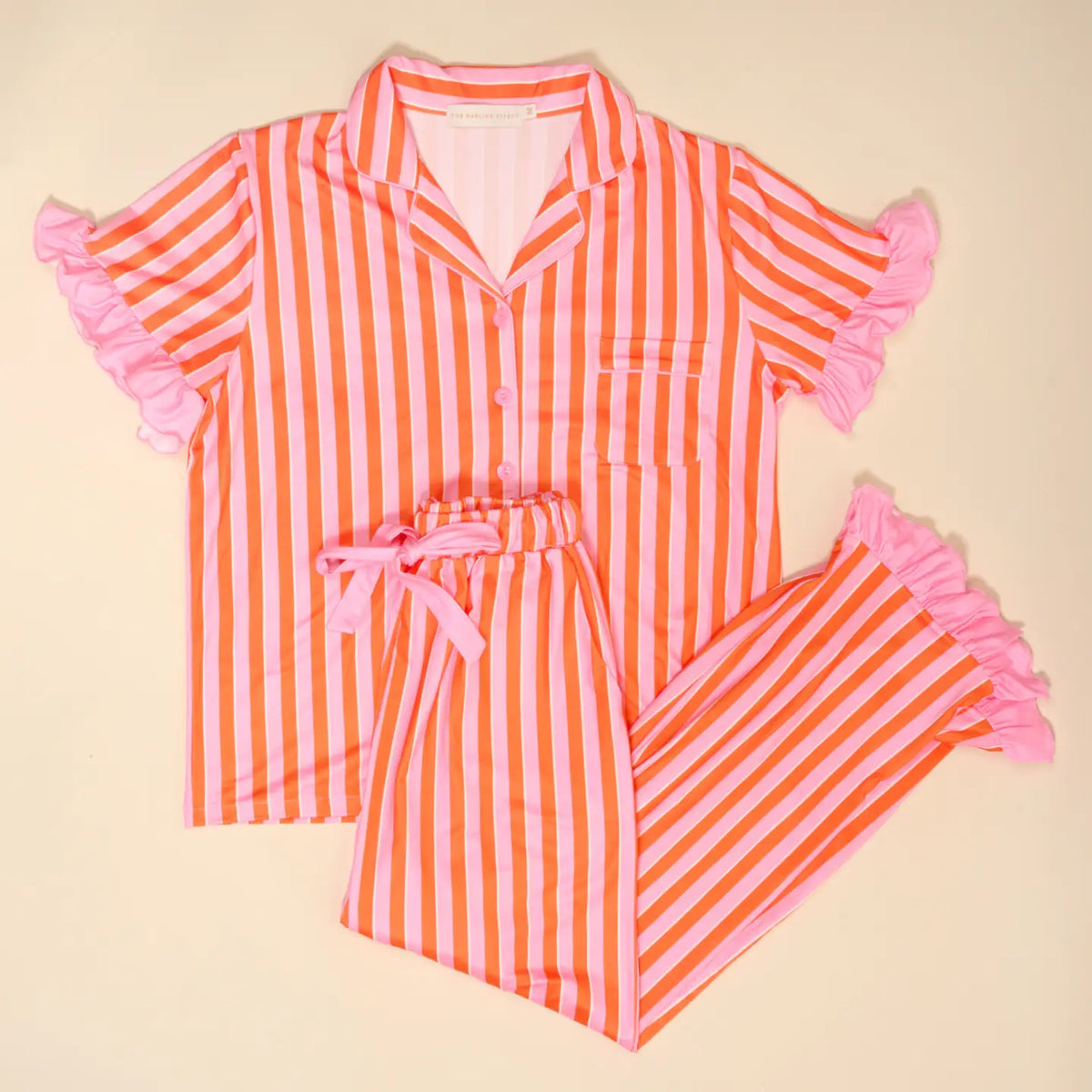 Slumber Party Pajama Pants Set–Sicily Stripes Pink - Curator and Co. 