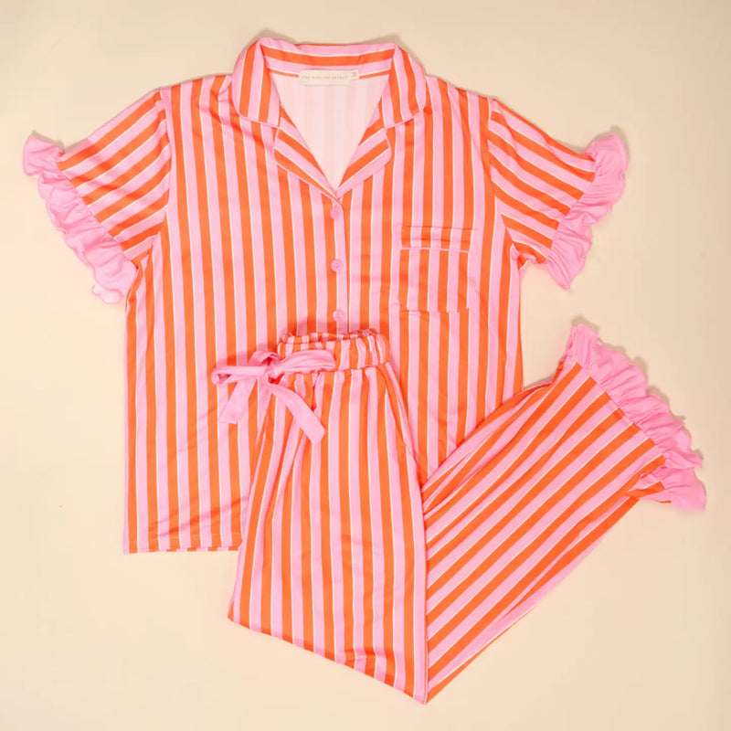 Slumber Party Pajama Pants Set–Sicily Stripes Pink - Curator and Co. 