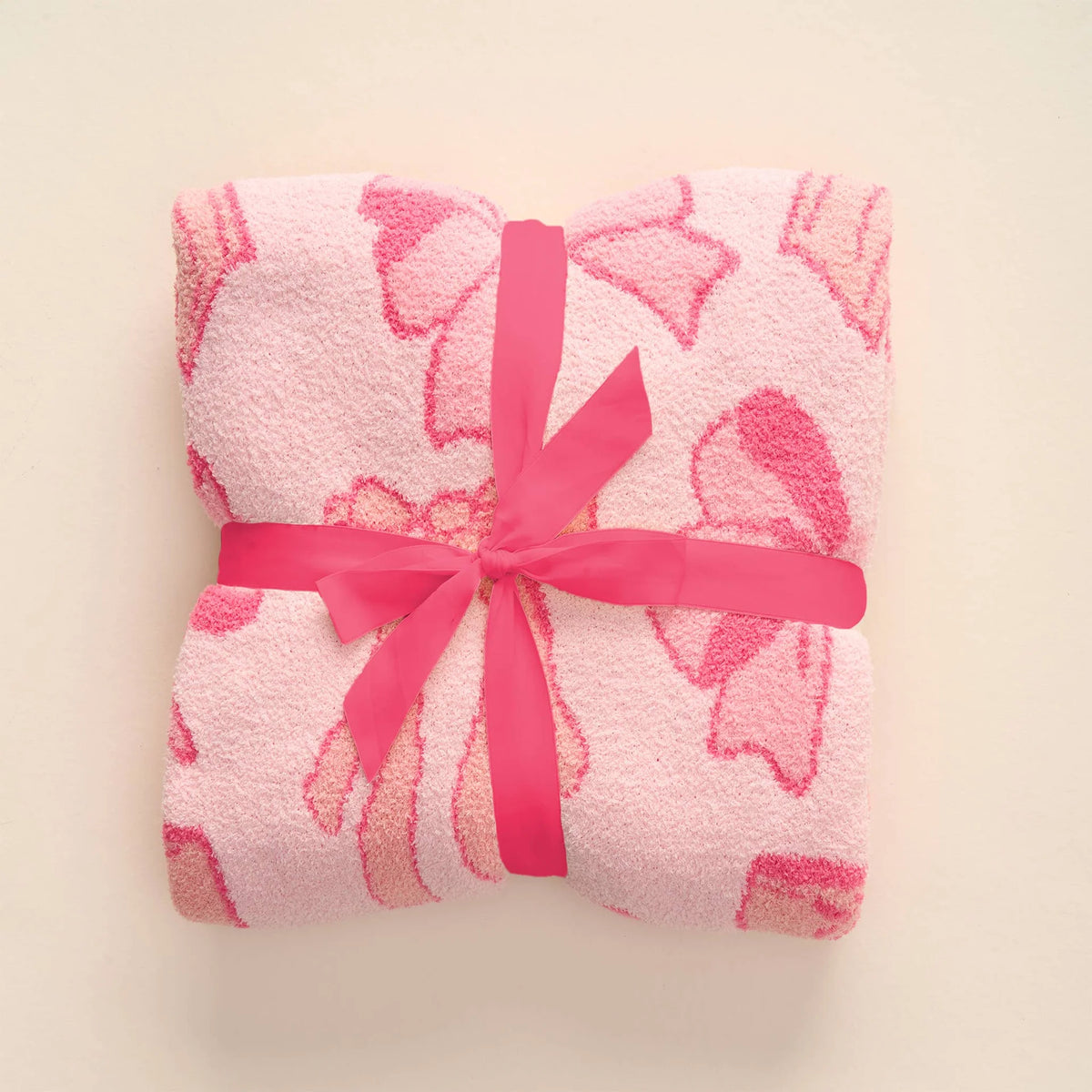 Cozy Dreams Luxe Blanket-Blushing Bows Pink