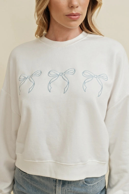 Bow Embroidered Pullover