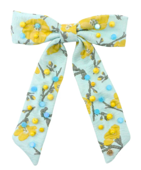 Golden Cali Flowers Bow Barrette