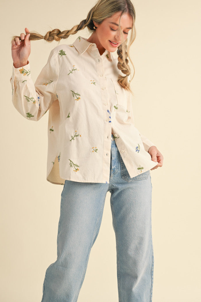 Floral Charm Button Down Top