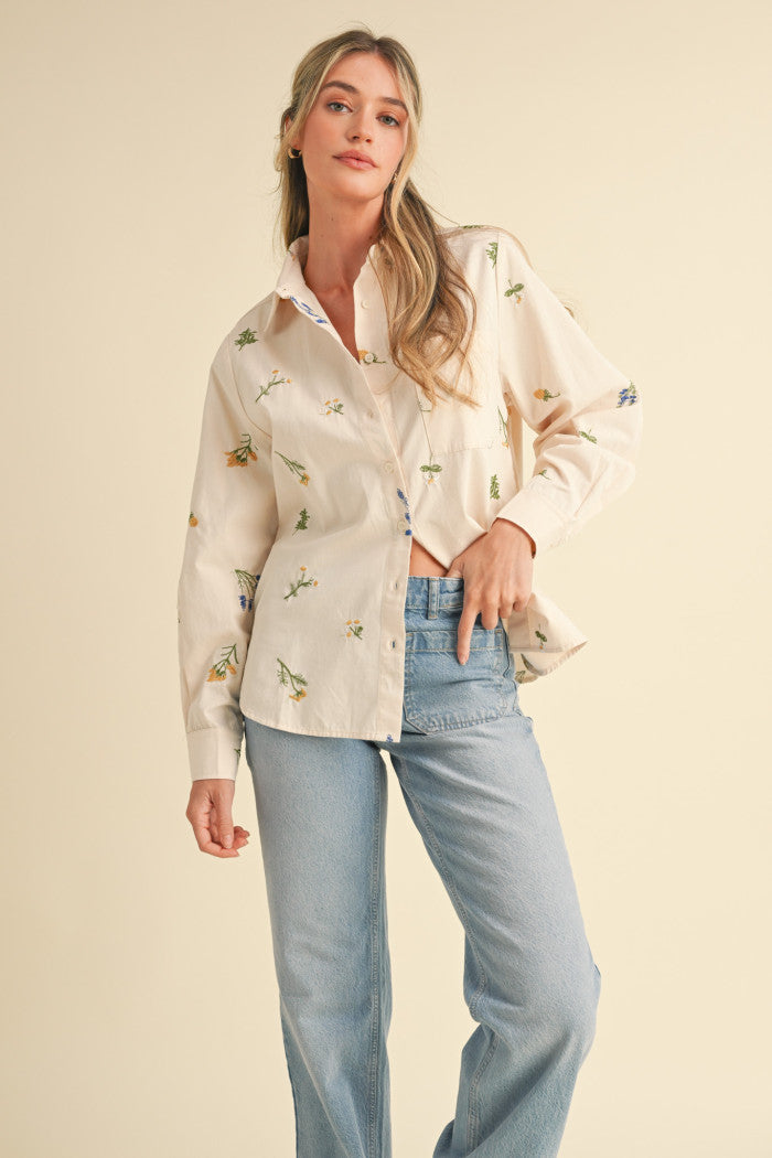 Floral Charm Button Down Top