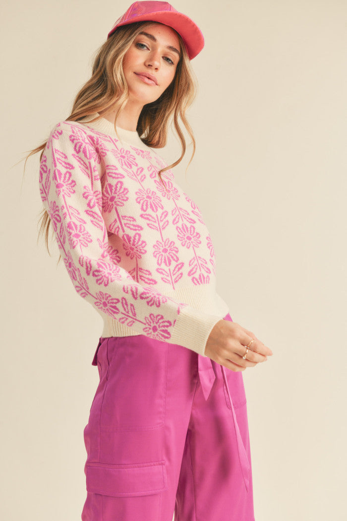 Floral Dreams Sweater Pink