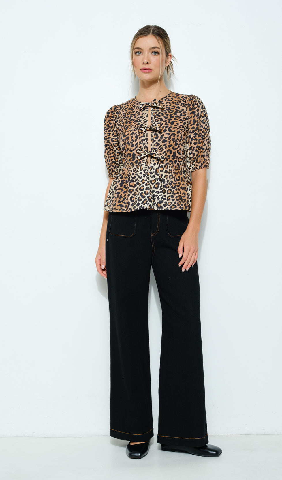 Leopard Bow Top