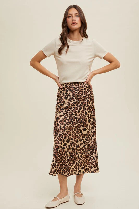 Wildly Lovely Leopard Midi Skirt