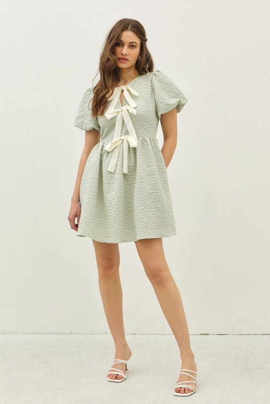 The Sage Blossom Bow Dress