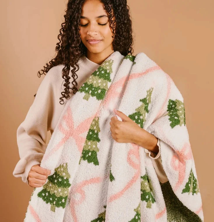 Twinkling Trees Cozy Blanket