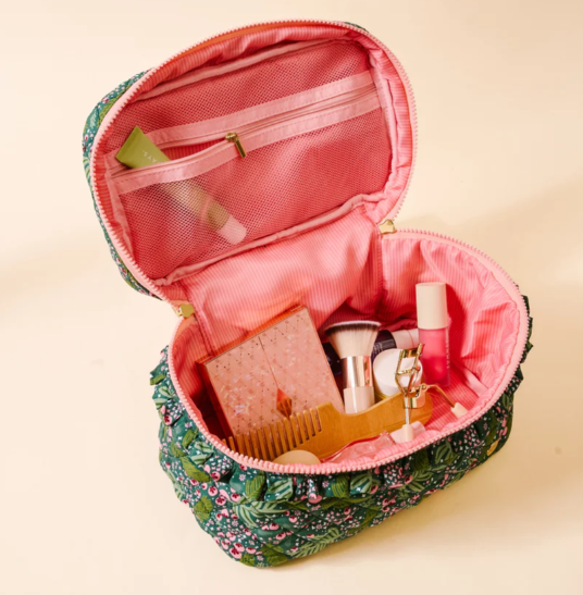 Glam & Go Quilted Cosmetic Bag-Jolly Sprig
