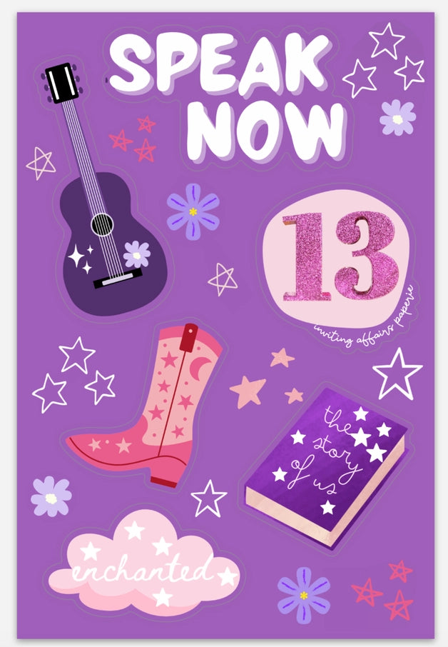 Speak Now Sticker Sheet (Taylor Swift)