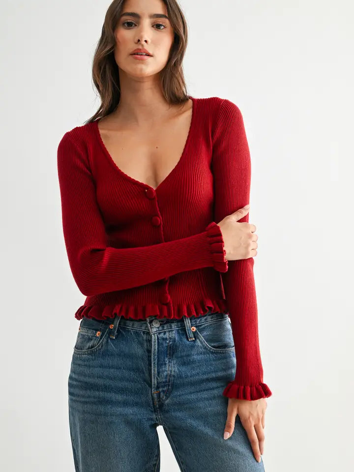 Love Haze Cardigan Red