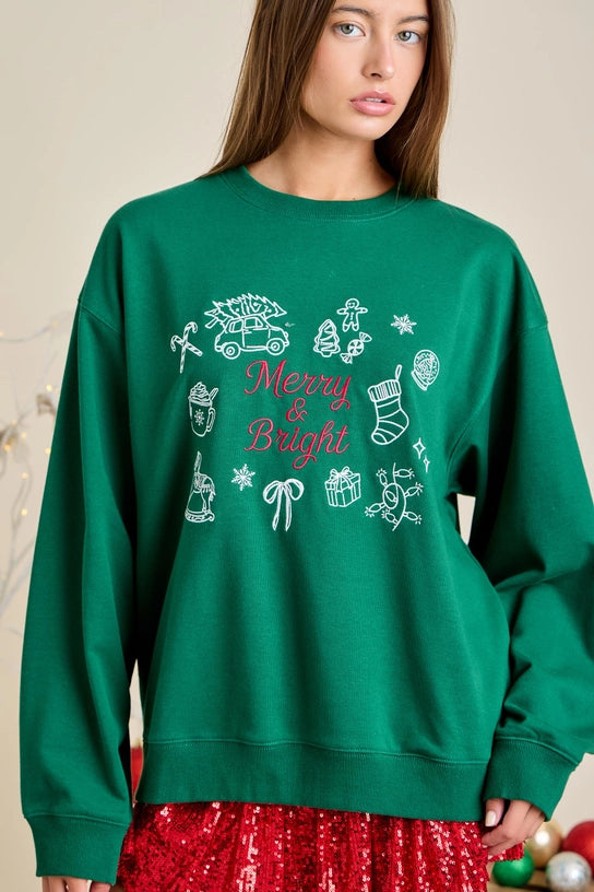 Merry & Bright Sweatshirt - Curator and Co. 