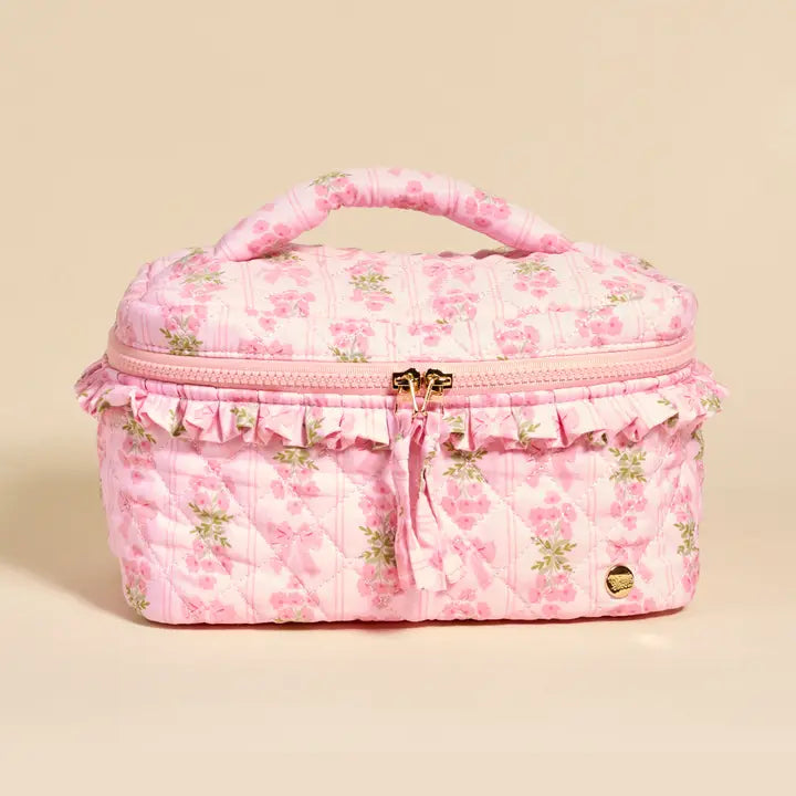 Glam & Go Quilted Cosmetic Bag–Oh So Fancy Pink - Curator and Co. 
