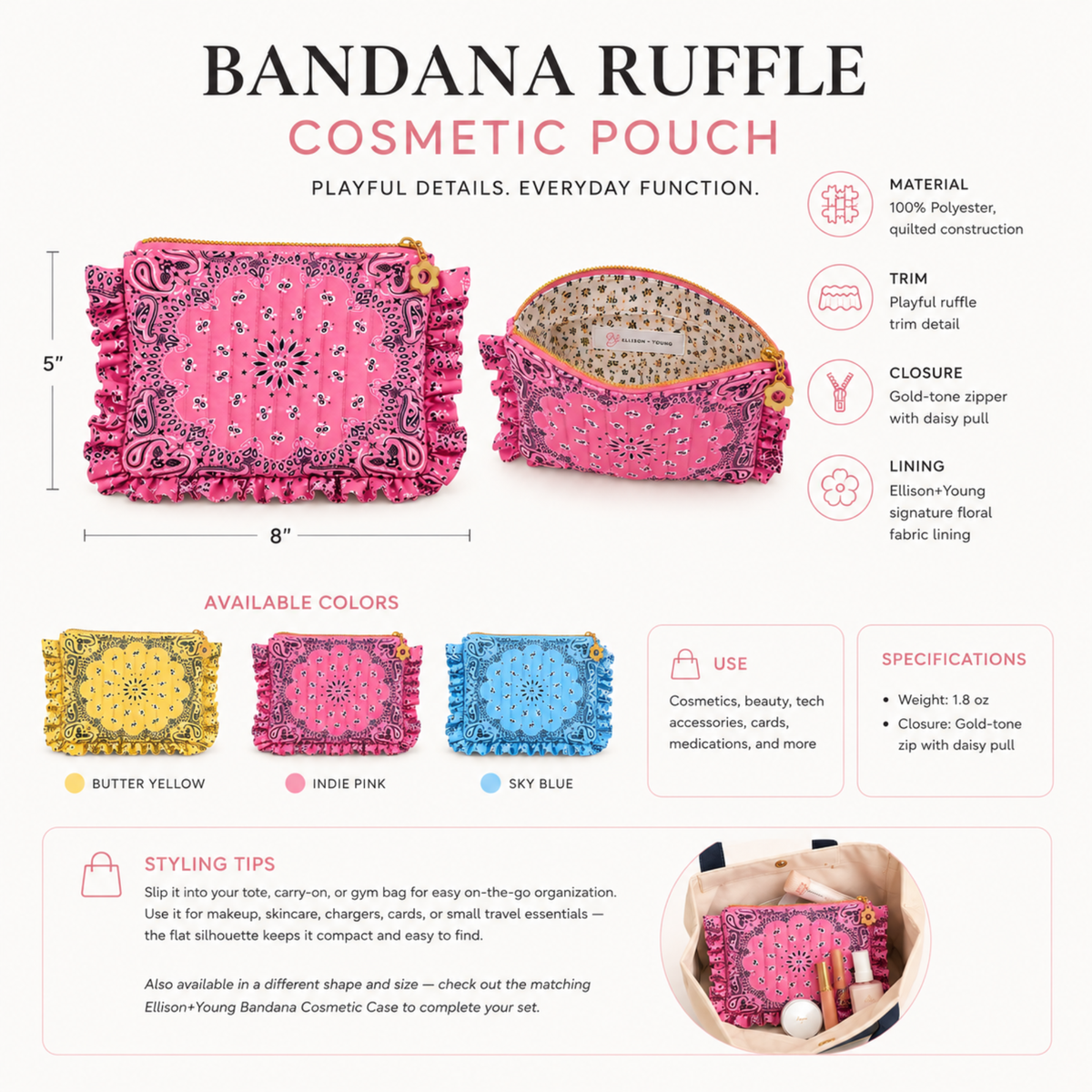 Bandana Ruffle Everything Bag Coco Brown - Curator and Co. 