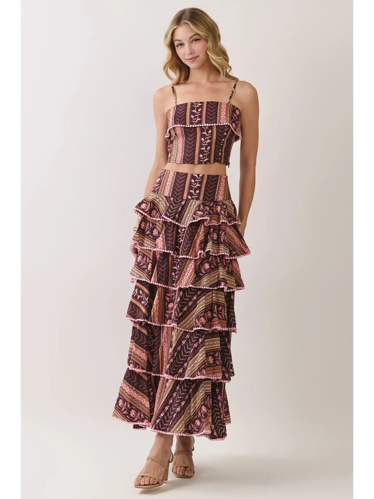Midnight Bloom Tiered Maxi Set - Curator and Co. 
